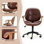 Leatherette Adjustable Swivel Office Chair with Armrests – product view