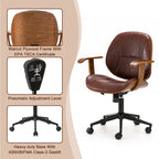 Leatherette Adjustable Swivel Office Chair with Armrests – product view