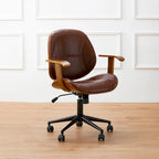 Leatherette Adjustable Swivel Office Chair with Armrests – product view