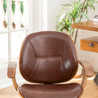 Leatherette Adjustable Swivel Office Chair with Armrests – product view