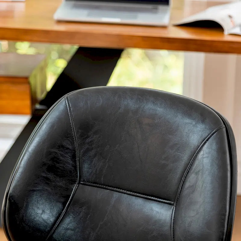Leatherette Adjustable Swivel Office Chair with Armrests – product view