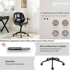 Leatherette Adjustable Swivel Office Chair with Armrests – product view