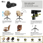 Leatherette Adjustable Swivel Office Chair with Armrests – product view