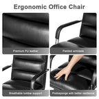 Leatherette Adjustable Swivel Office Chair with Armrests – product view