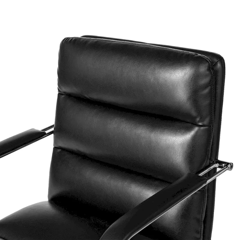 Leatherette Adjustable Swivel Office Chair with Armrests – product view