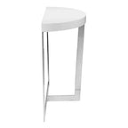 White Oval Console Table with Chrome Frame, 139.7 cm Wide – product view