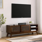 Modern Rattan TV Stand for TVs up to 165.1 cm – product view