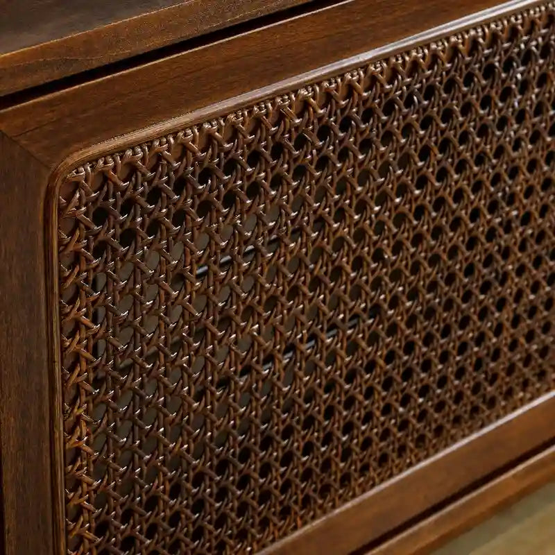 Modern Rattan TV Stand for TVs up to 165.1 cm – product view