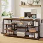 Console Table with 5-Tier Open Storage Shelves, 180 cm Wide – product view