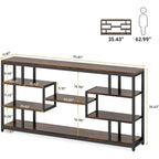 Console Table with 5-Tier Open Storage Shelves, 180 cm Wide – product view