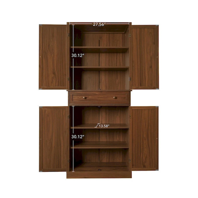 Storage Cabinet with 4 Doors, 1 Drawer and 4 Adjustable Shelves – product view
