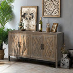 Buffet à quatre portes en bois et sergé avec armoire de rangement
