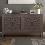 Accent Cabinet 4 Door Wooden Twill Sideboard Storage Cabinet – product view