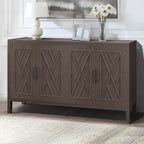 Accent Cabinet 4 Door Wooden Twill Sideboard Storage Cabinet – product view