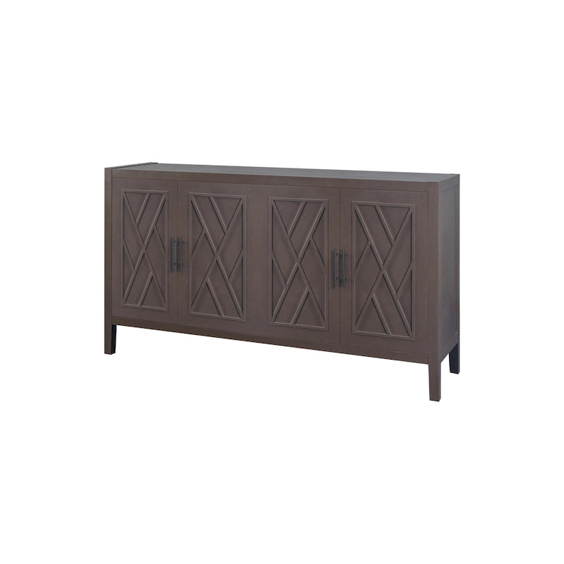 Accent Cabinet 4 Door Wooden Twill Sideboard Storage Cabinet – product view