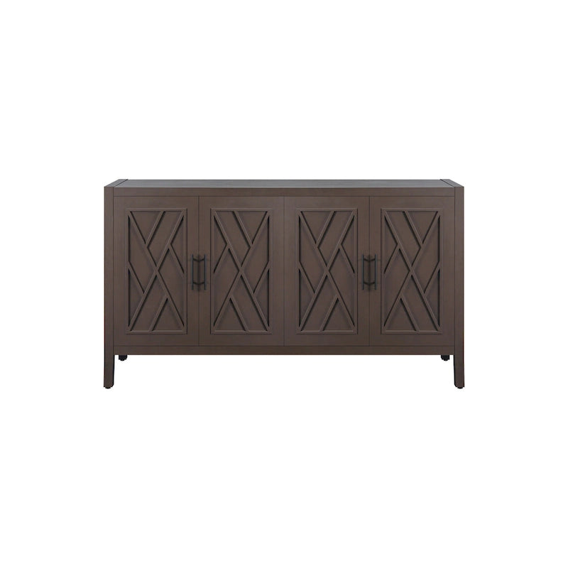 Accent Cabinet 4 Door Wooden Twill Sideboard Storage Cabinet – product view