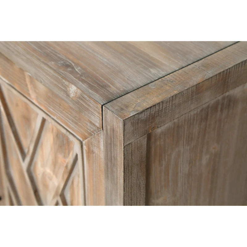 Accent Cabinet 4 Door Wooden Twill Sideboard Storage Cabinet – product view
