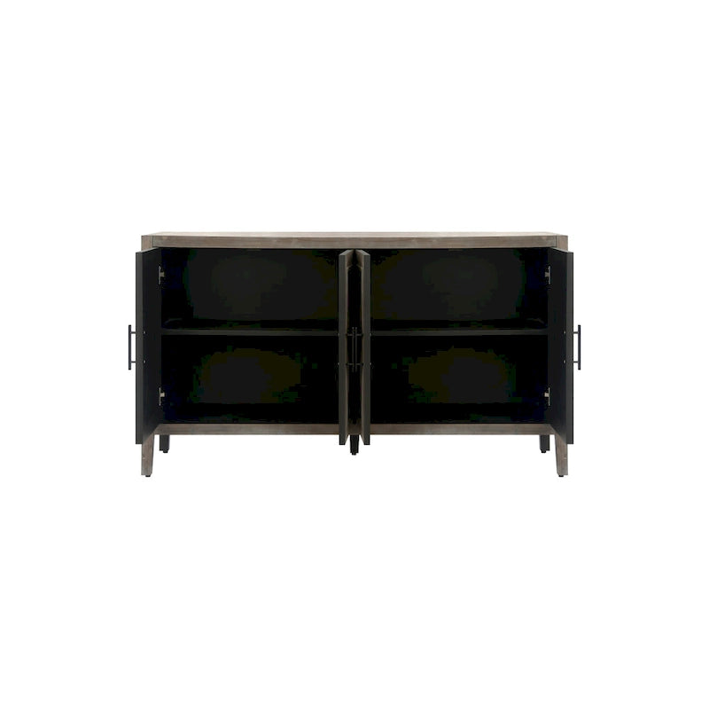 Accent Cabinet 4 Door Wooden Twill Sideboard Storage Cabinet – product view