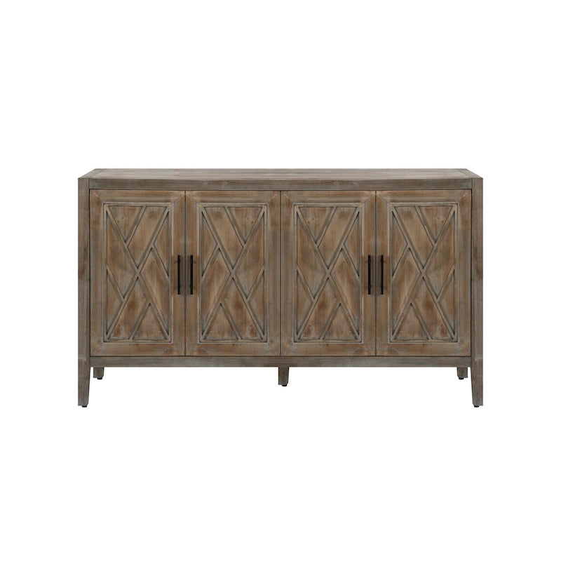 Accent Cabinet 4 Door Wooden Twill Sideboard Storage Cabinet – product view