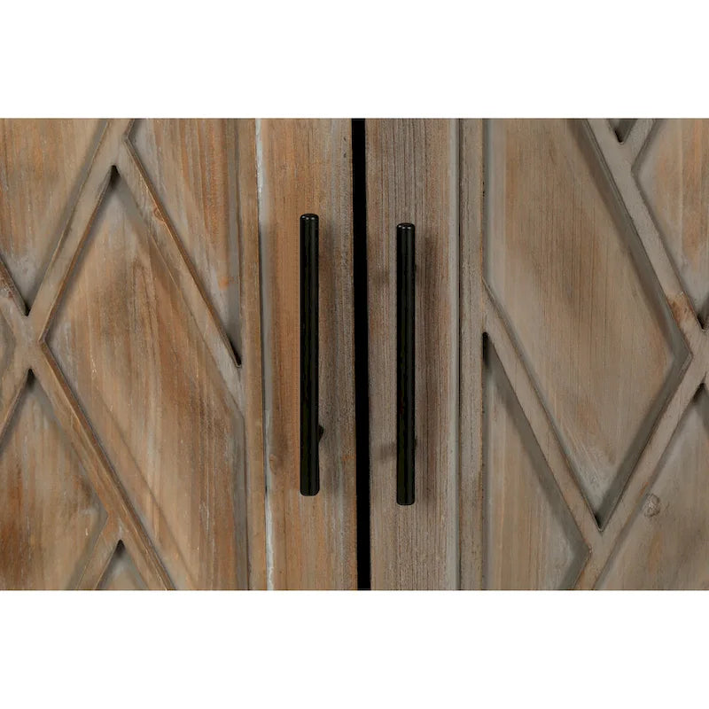 Accent Cabinet 4 Door Wooden Twill Sideboard Storage Cabinet – product view