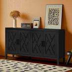 Accent Cabinet 4 Door Wooden Twill Sideboard Storage Cabinet – product view