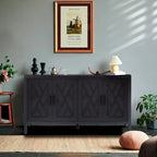 Accent Cabinet 4 Door Wooden Twill Sideboard Storage Cabinet – product view