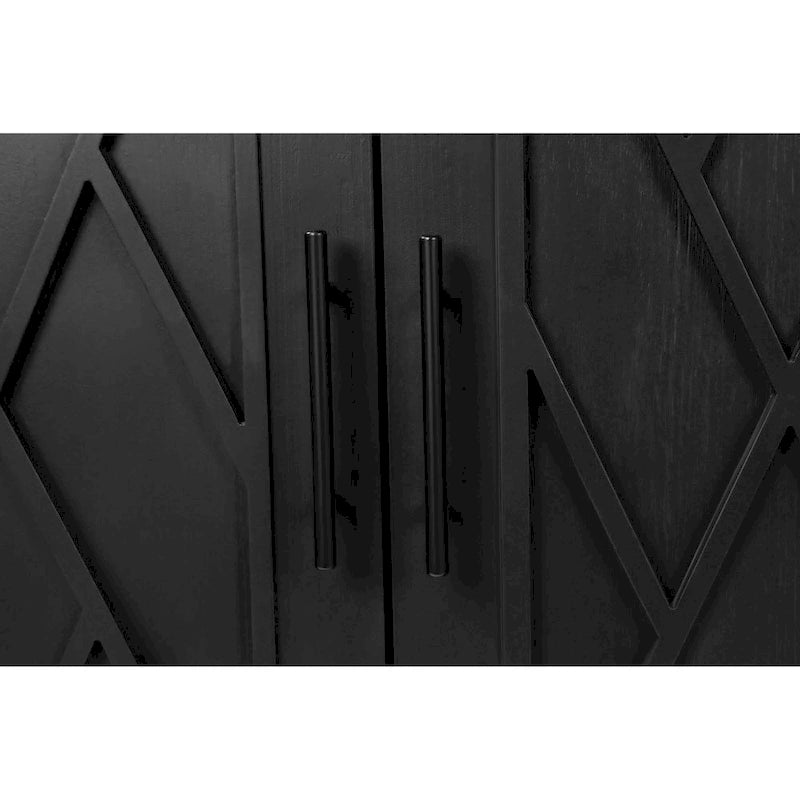 Accent Cabinet 4 Door Wooden Twill Sideboard Storage Cabinet – product view