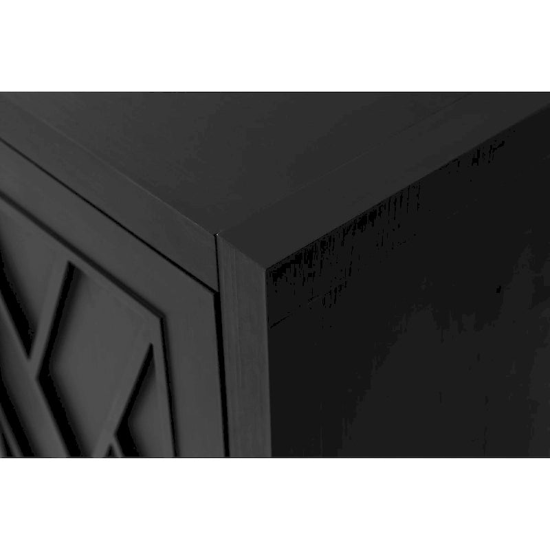 Accent Cabinet 4 Door Wooden Twill Sideboard Storage Cabinet – product view