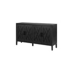 Accent Cabinet 4 Door Wooden Twill Sideboard Storage Cabinet – product view