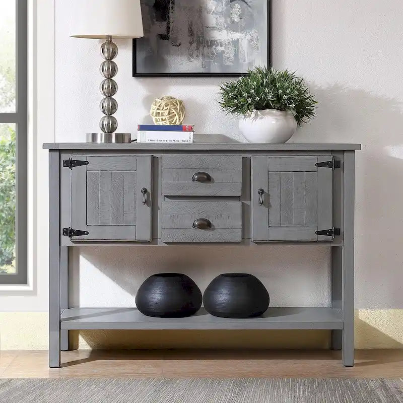 Console avec 2 tiroirs, 121,9 cm de large