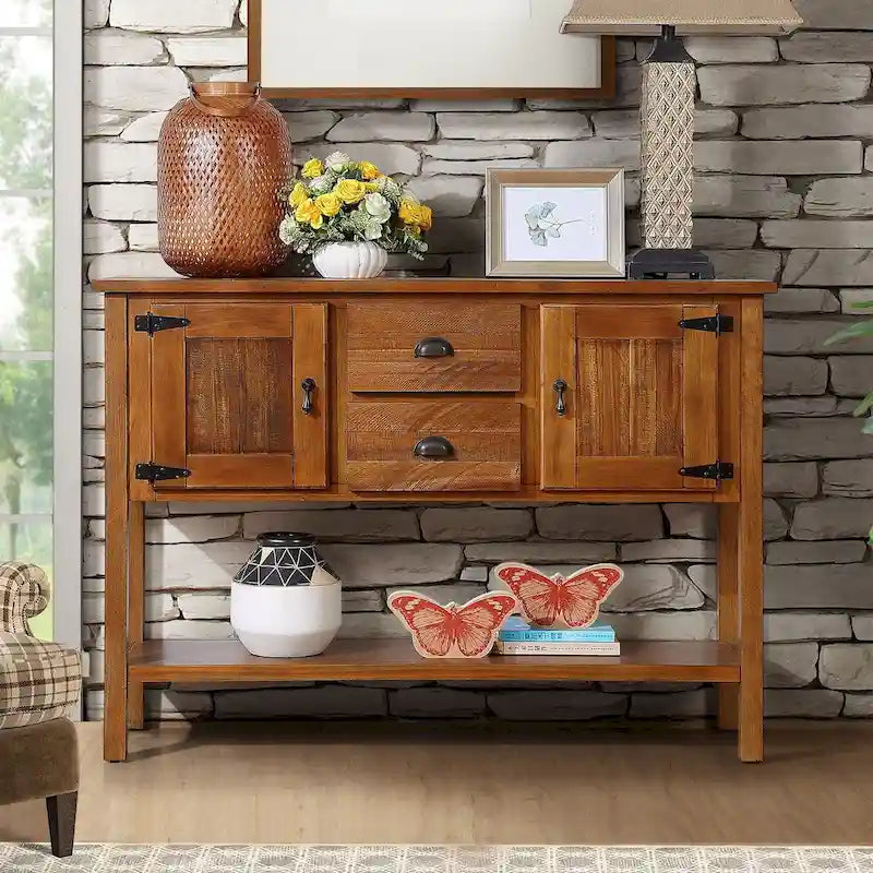 Console avec 2 tiroirs, 121,9 cm de large