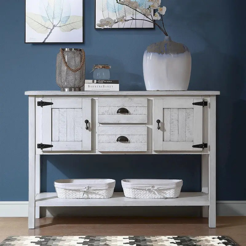 Console avec 2 tiroirs, 121,9 cm de large