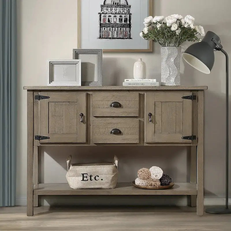 Console avec 2 tiroirs, 121,9 cm de large