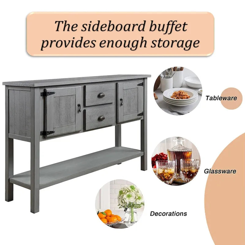 Sideboard Console Table with 2 Drawers, 121.9 cm Wide – product view
