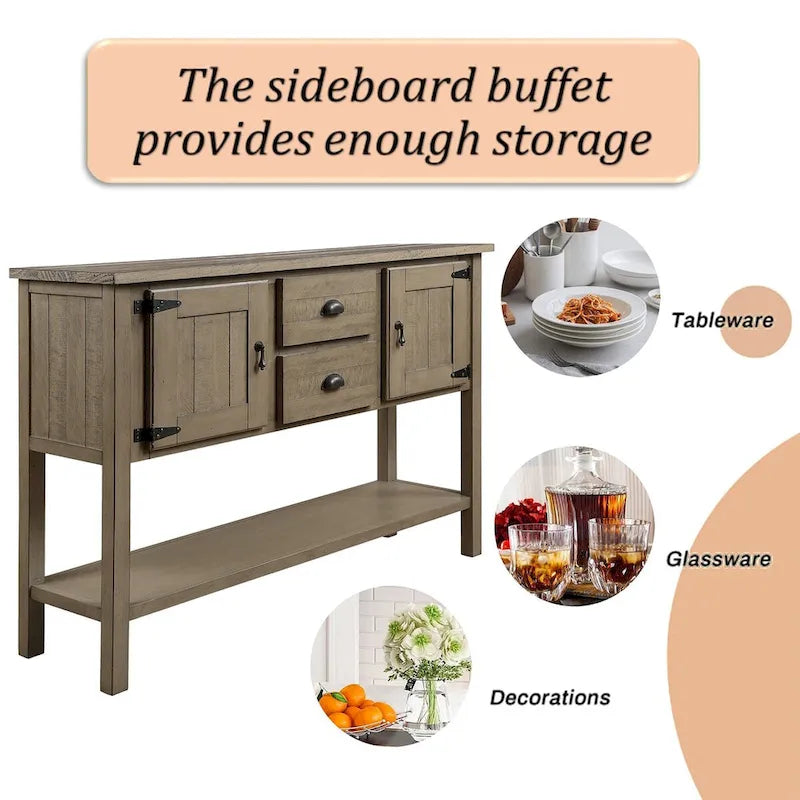 Sideboard Console Table with 2 Drawers, 121.9 cm Wide – product view