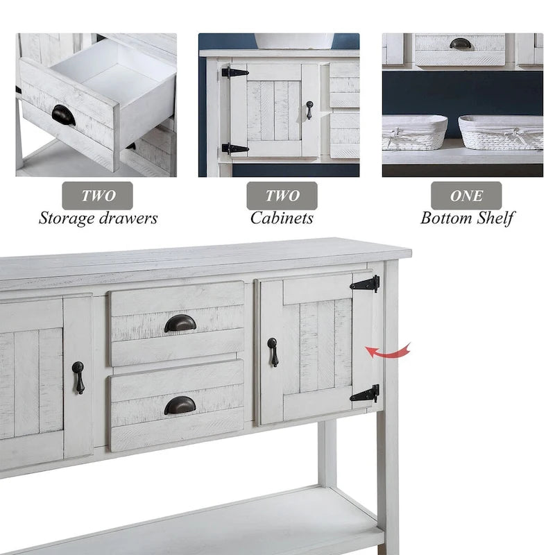 Sideboard Console Table with 2 Drawers, 121.9 cm Wide – product view
